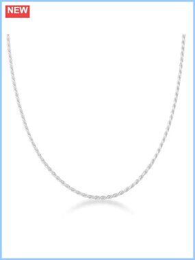 2mm Rope Chain 925 Sterling Silver Necklace 14K Gold Plated
